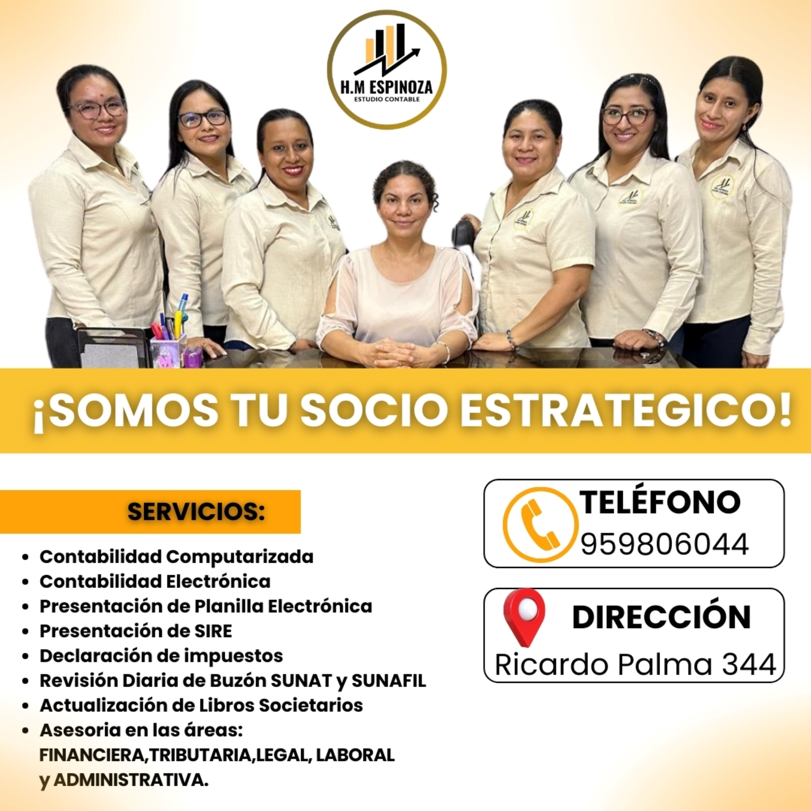 #NuestrosSociosAnuncian | Estudio Contable H.M Espinoza