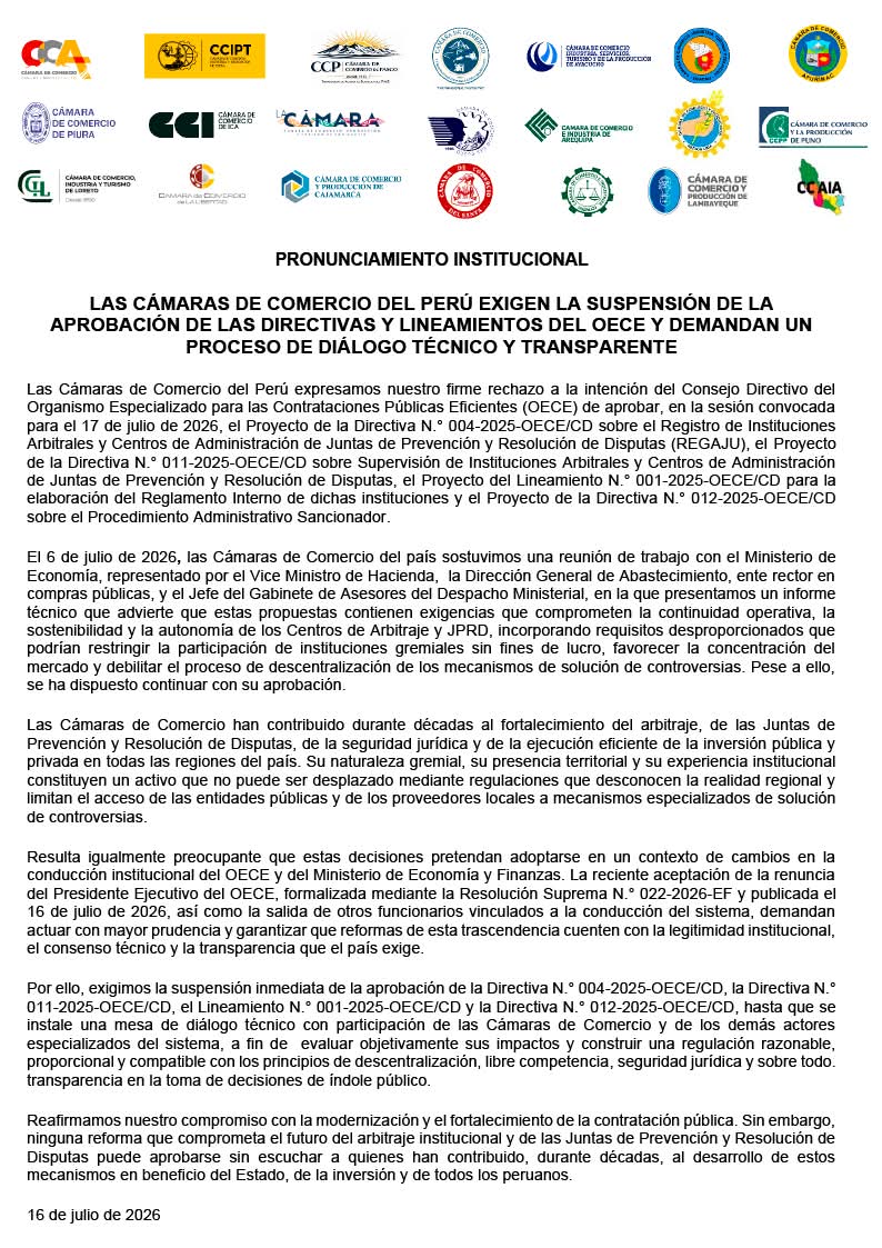 PRONUNCIAMIENTO INSTITUCIONAL